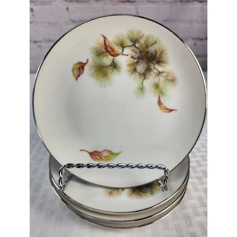 15 Pc Set Seiko Plates & Bowls Pinecone Fall Pattern SEK2 Occupied Japan Vintage